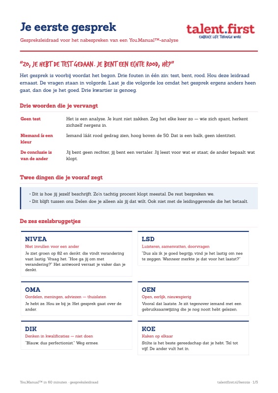 Gespreksleidraad: je eerste gesprek